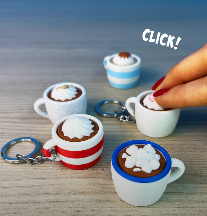 Chocolademelk Mok Clicker Sleutelhanger