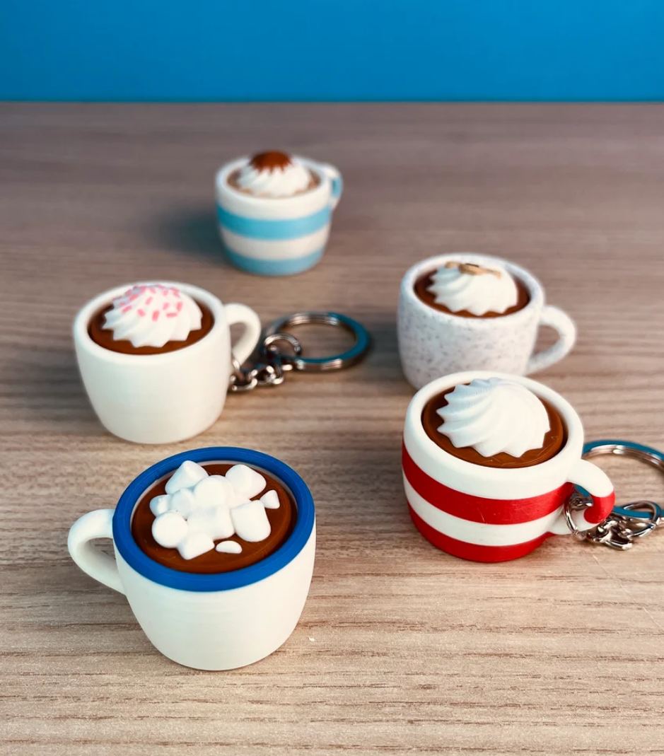 Chocolademelk Mok Clicker Sleutelhanger