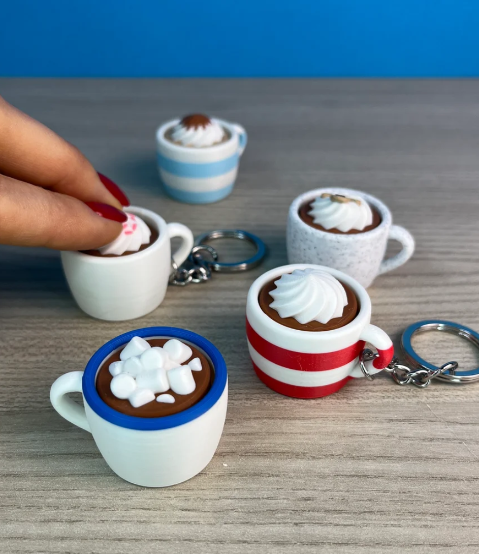 Chocolademelk Mok Clicker Sleutelhanger