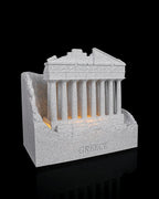 Wereldmonument met verlichting
