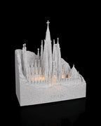 Wereldmonument met verlichting