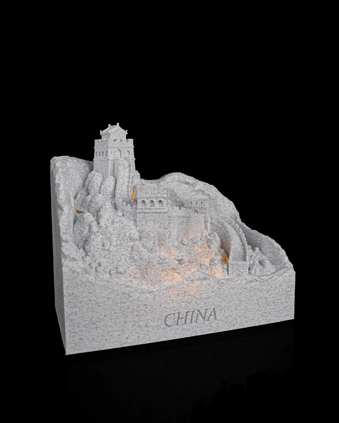 Wereldmonument met verlichting