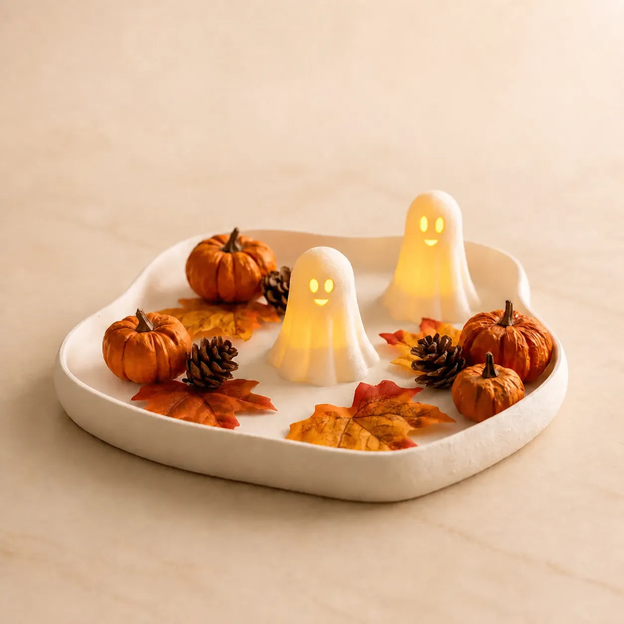 Halloween dienblad met spookjes
