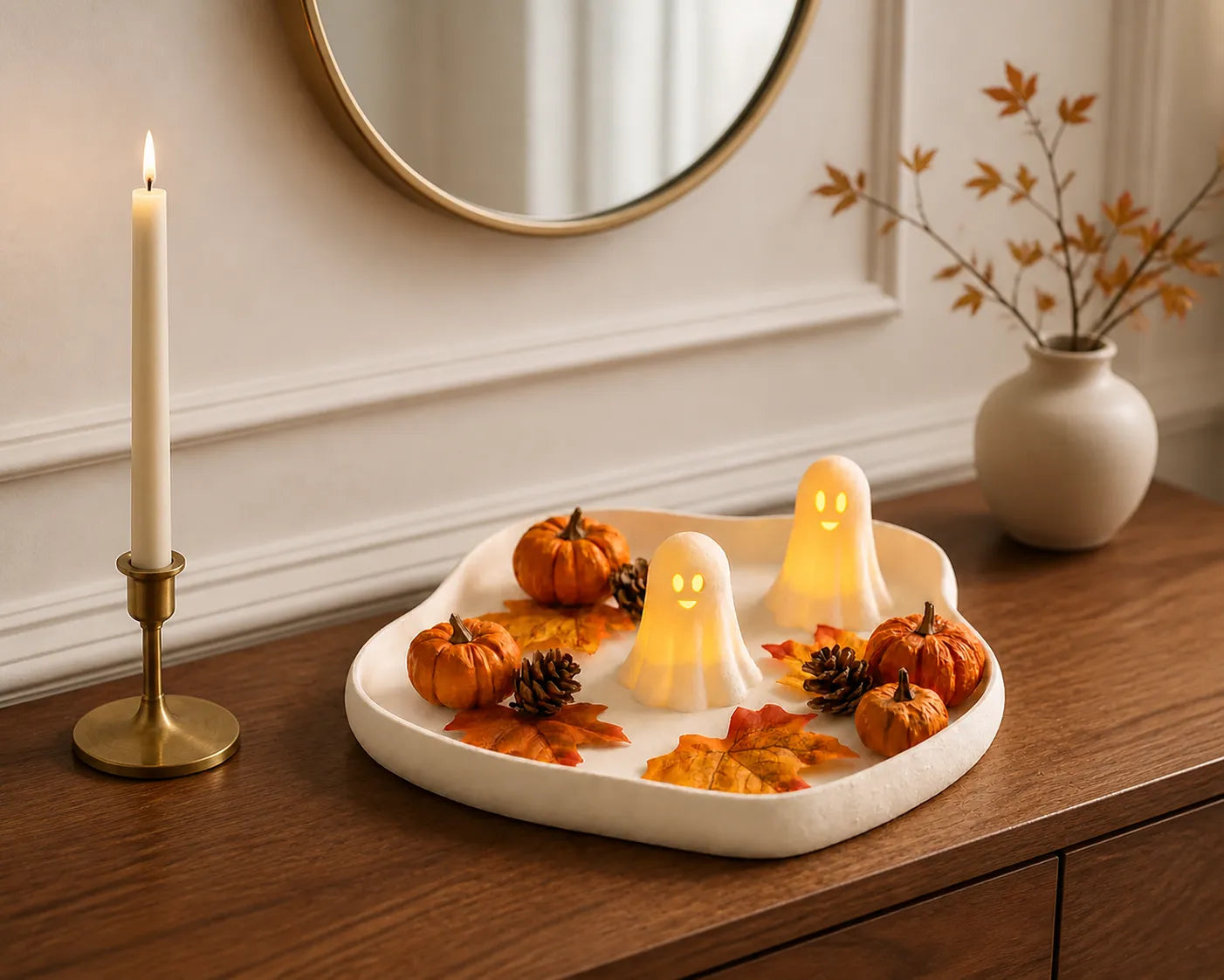 Halloween dienblad met spookjes
