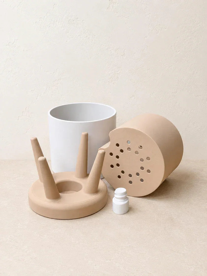 LENTRA bloempot met poten. Moderne 3D-geprinte bloempot
