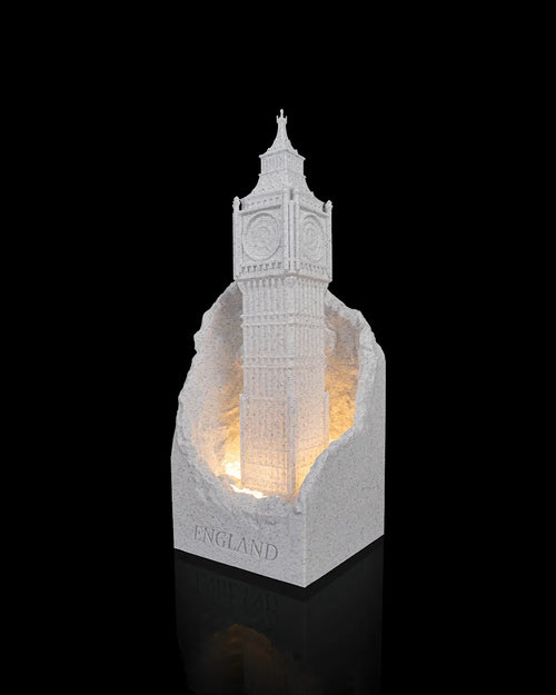 Wereldmonument met verlichting