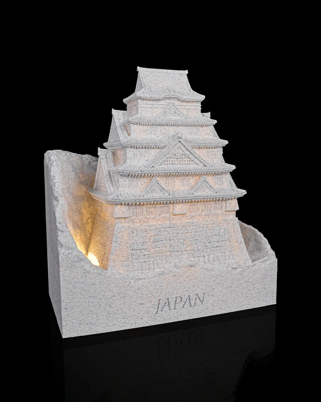 Wereldmonument met verlichting