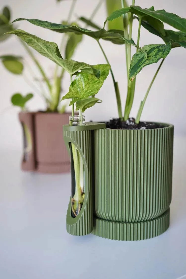 Twinia bloempot met houder voor stekbuizen